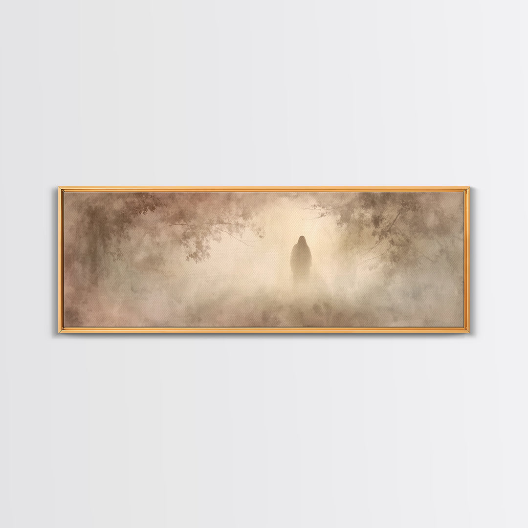 Radiant Stillness – Framed Canvas Print – Panoramic Painting – Christian Art – Jesus Painting – Christian Wall Art – Christmas Art