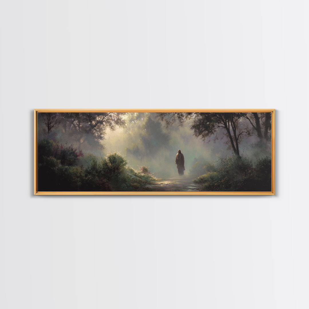 Light Through Eden – Framed Canvas Print – Panoramic Wall Art – Christian Art Canvas – Jesus Painting – Christian Art – Christian Christmas