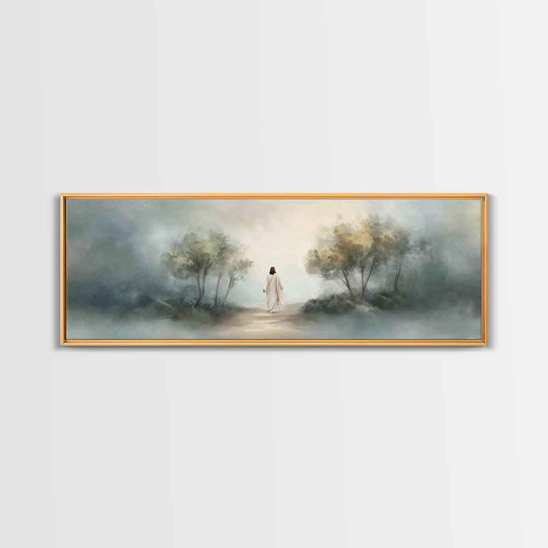 Whispers Of Heaven, Framed Canvas Print, Panoramic Art, Christian Wall Art, Jesus Art Print, Christian Art Canvas, Christmas Art