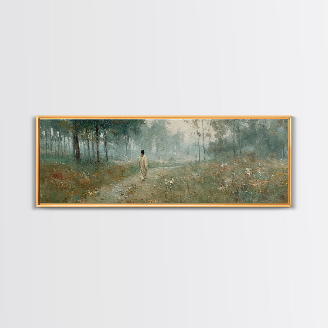 Path Of Refuge – Framed Canvas Print – Extra Wide Art – Christian Paintings – Jesus Canvas Art – Christian Wall Art – Christmas Art