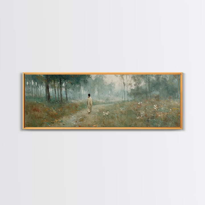Path Of Refuge – Framed Canvas Print – Extra Wide Art – Christian Paintings – Jesus Canvas Art – Christian Wall Art – Christmas Art