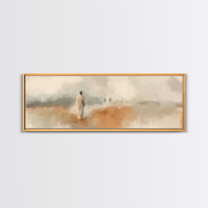 Grace In The Mist | Framed Canvas Print | Panoramic Wall Art | Christian Art Print | Jesus Painting | Christian Decorations | Christmas Art