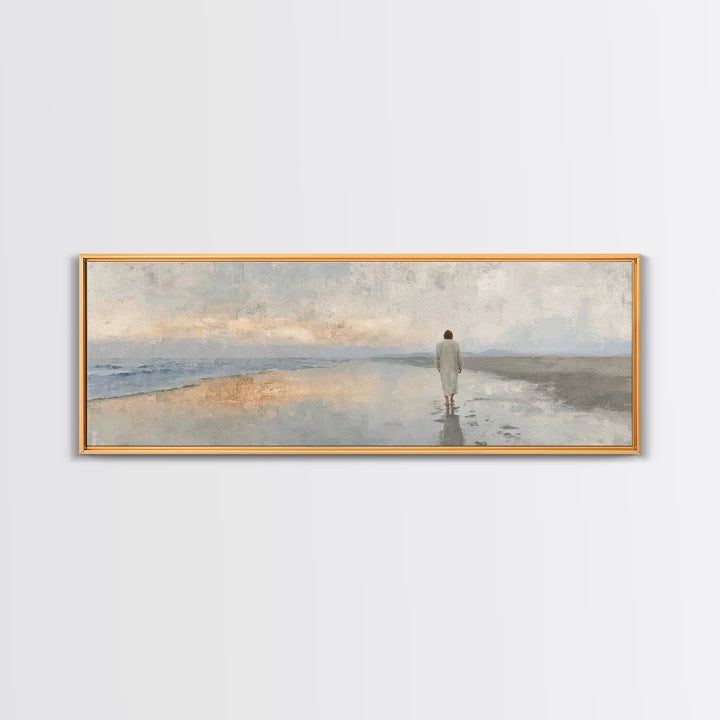 Heaven’s Footsteps – Framed Canvas Print – Panoramic Art – Christian Art Work – Jesus Art Print – Christian Wall Art – Christmas Art