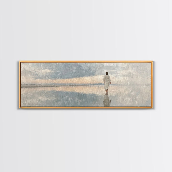 Evening Promise – Framed Canvas Print – Christian Art Canvas – Panoramic Wall Art – Jesus Painting – Christian Wall Art – Christmas Art