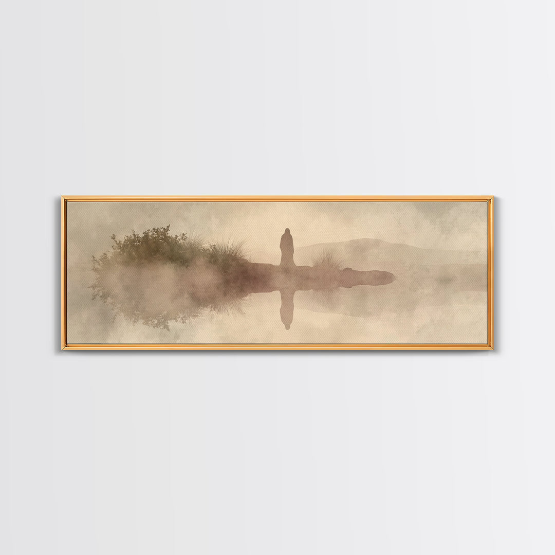 Horizon Of Light | Framed Canvas Print | Panoramic Art | Christian Art Canvas | Jesus Painting | Christian Wall Art | Christmas Art
