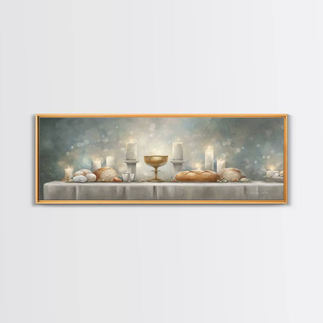 Table Of Covenant, Framed Canvas Print, Panoramic Wall Art, Christian Art Canvas, Christian Wall Art, Christian Christmas Art, Christian De