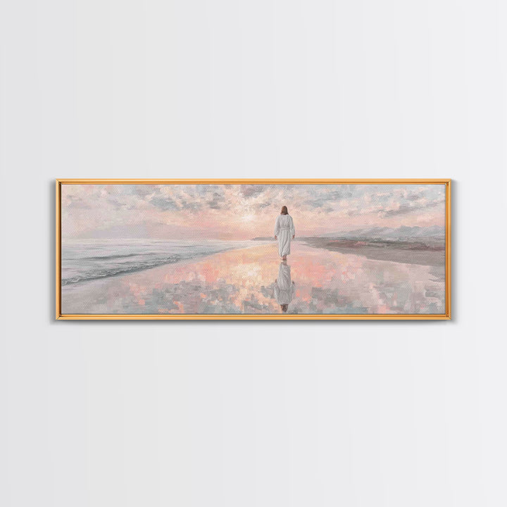 Reflections Of Grace, Framed Canvas Print, Christian Art Canvas, Panoramic Painting, Jesus Painting, Christian Wall Art, Christmas Art