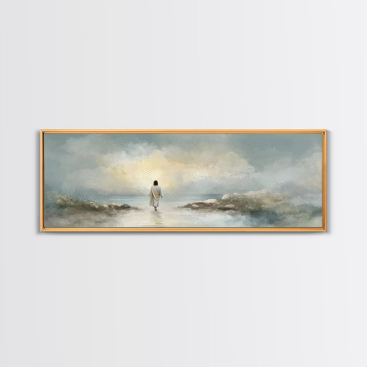 Beacon Of Dawn – Framed Canvas Print – Panoramic Art – Christian Wall Art – Christian Art Canvas – Jesus Painting – Christian Christmas Art