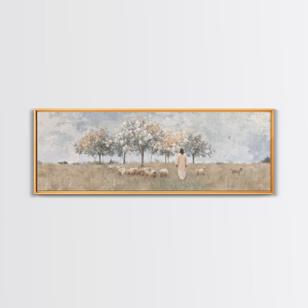 Orchard Of Mercy | Framed Canvas Print | Panoramic Painting | Christian Art Canvas | Christian Wall Art | Jesus Painting | Christmas Art