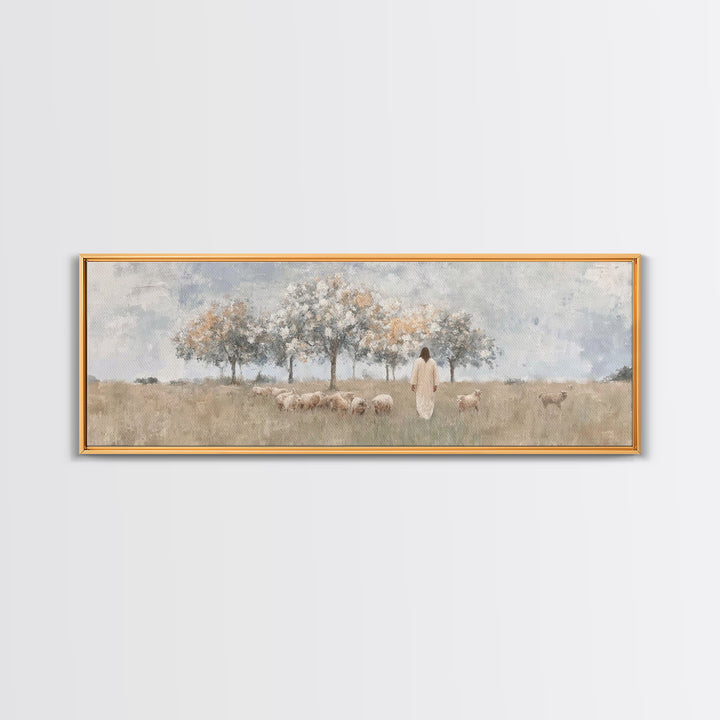 Orchard Of Mercy | Framed Canvas Print | Panoramic Painting | Christian Art Canvas | Christian Wall Art | Jesus Painting | Christmas Art