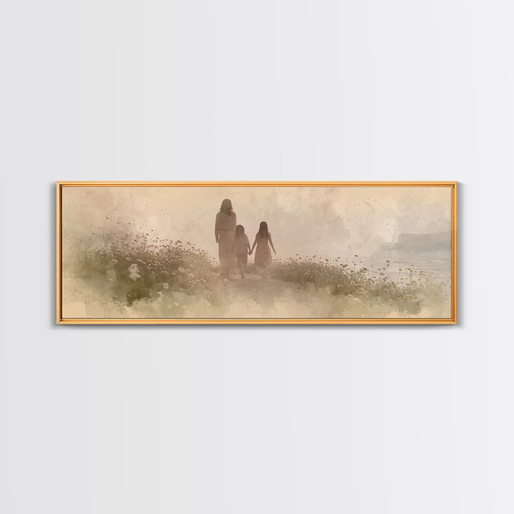 Ocean Ridge Blessing | Framed Canvas Print | Panoramic Painting | Christian Art Canvas | Jesus Painting | Christian Wall Art | Christian De