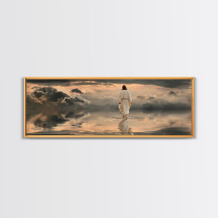 Silent Redeemer | Framed Canvas Print | Panoramic Painting | Christian Wall Art | Jesus Canvas Art | Christian Art Print | Christian Decor