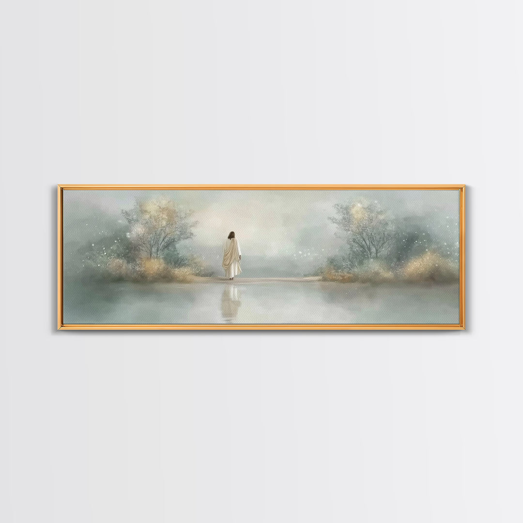 Sacred Horizon, Framed Canvas Print, Panoramic Wall Art, Christian Painting, Jesus Art Print, Christian Decor, Christian Gift Ideas