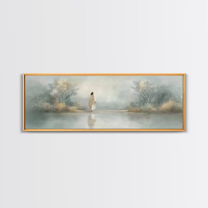 Sacred Horizon, Framed Canvas Print, Panoramic Wall Art, Christian Painting, Jesus Art Print, Christian Decor, Christian Gift Ideas