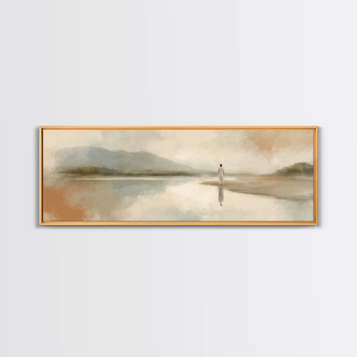 Hillside Promise, Framed Canvas Print, Panoramic Wall Art, Christian Art Canvas, Jesus Painting, Christian Decorations, Christian Gift
