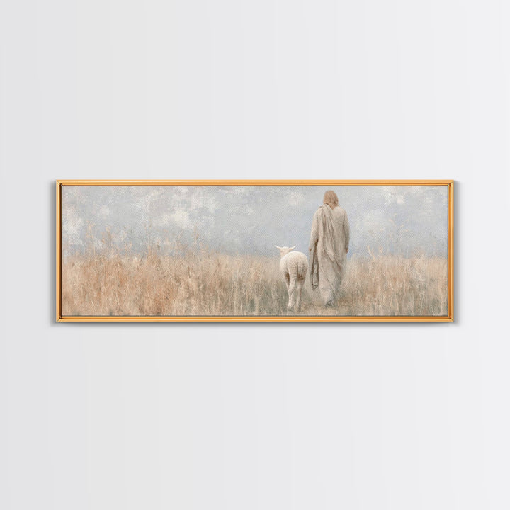 Fields Of Mercy | Framed Canvas Print | Panoramic Art | Christian Art Canvas | Large Jesus Painting | Christmas Wall Art | Christian Decor