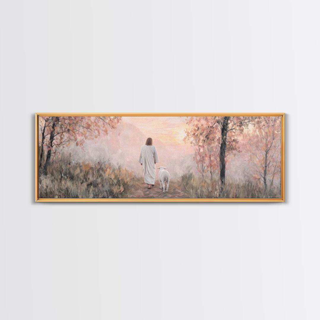 Dawn Of Peace – Framed Canvas Print – Panoramic Painting – Christian Wall Art – Jesus Art Print – Christian Canvas Art – Modern Christmas A
