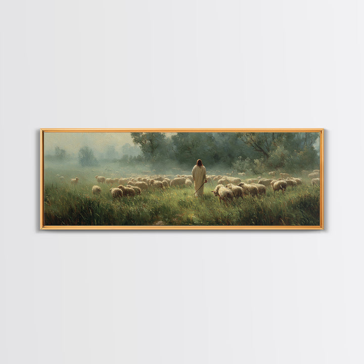 Gentle Sky Calling | Framed Canvas Print | Panoramic Art | Christian Art Canvas | Modern Jesus Art | Christian Gift Ideas | Christmas Art P