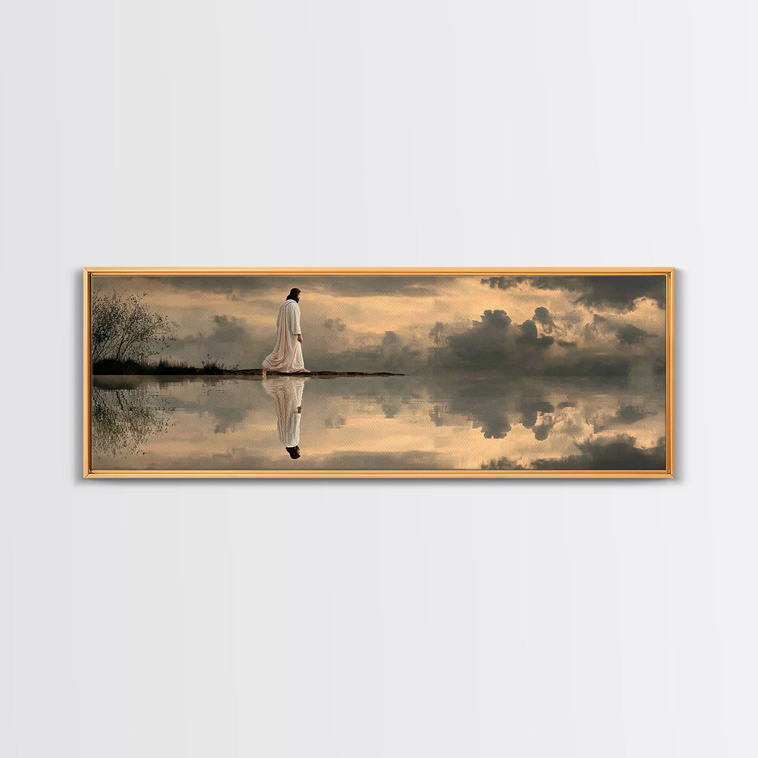 Dawn Of Mercy – Framed Canvas Print – Christian Wall Art – Christian Art Canvas – Jesus Painting – Panoramic Art