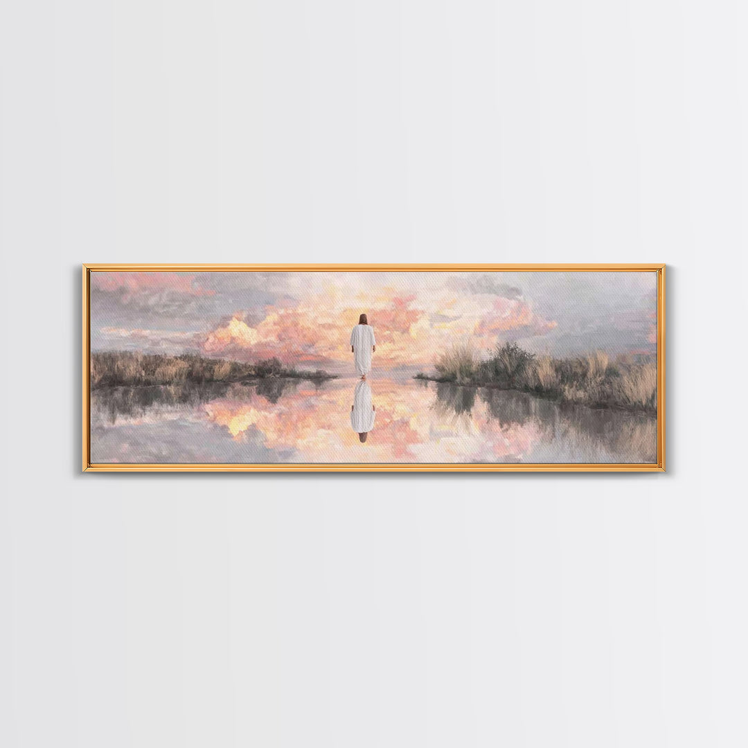 Radiant Horizon | Framed Canvas Print | Christian Wall Art | Panoramic Print | Jesus Painting | Christian Art Canvas