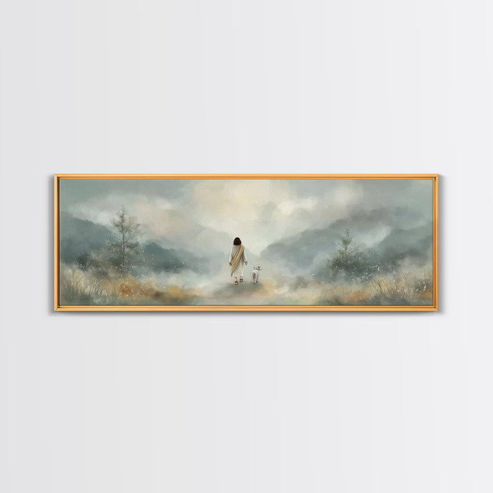 Soft Morning Grace | Framed Canvas Print | Panoramic Art | Christian Wall Art | Christian Art Canvas | Jesus Painting