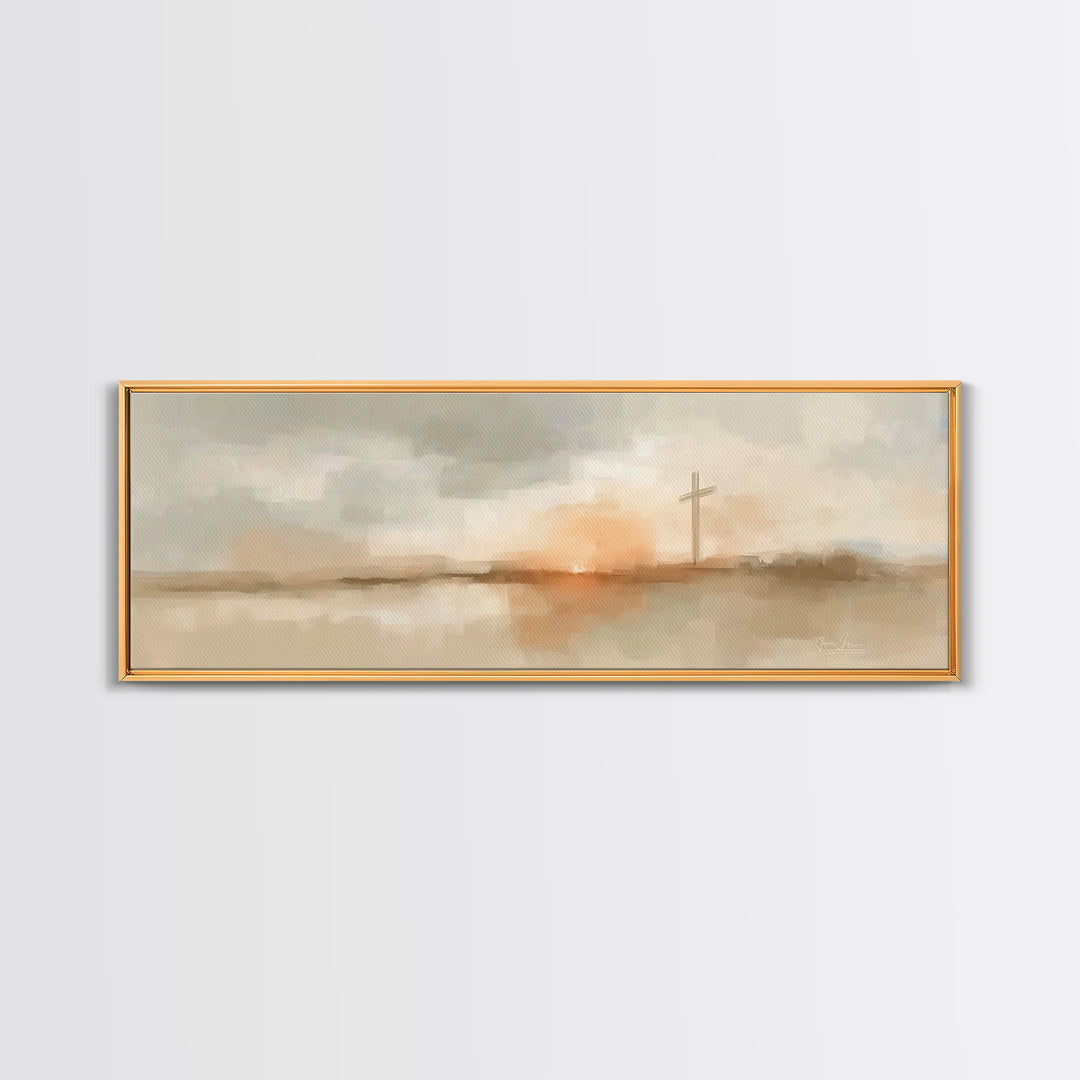 Horizon Of Mercy | Framed Canvas Print | Panoramic Frame | Christian Art Canvas | Christian Wall Art | Subtle Christian Art | Christian Pai