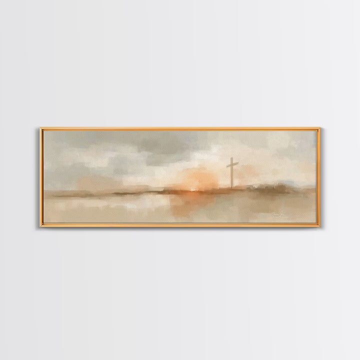 Horizon Of Mercy | Framed Canvas Print | Panoramic Frame | Christian Art Canvas | Christian Wall Art | Subtle Christian Art | Christian Pai