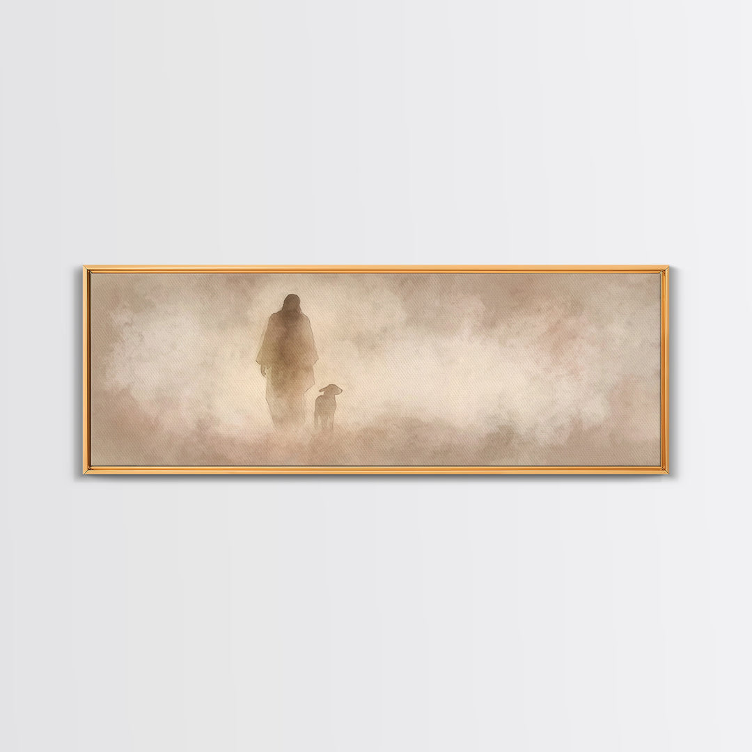 Blessed Cloud Walk – Framed Canvas Print – Panoramic Wall Art – Christian Art Canvas – Christian Wall Art – Jesus Painting