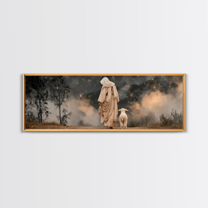 Field Of Stillness – Framed Canvas Print – Panoramic Frame – Christian Wall Art – Jesus Painting – Christian Art Canvas