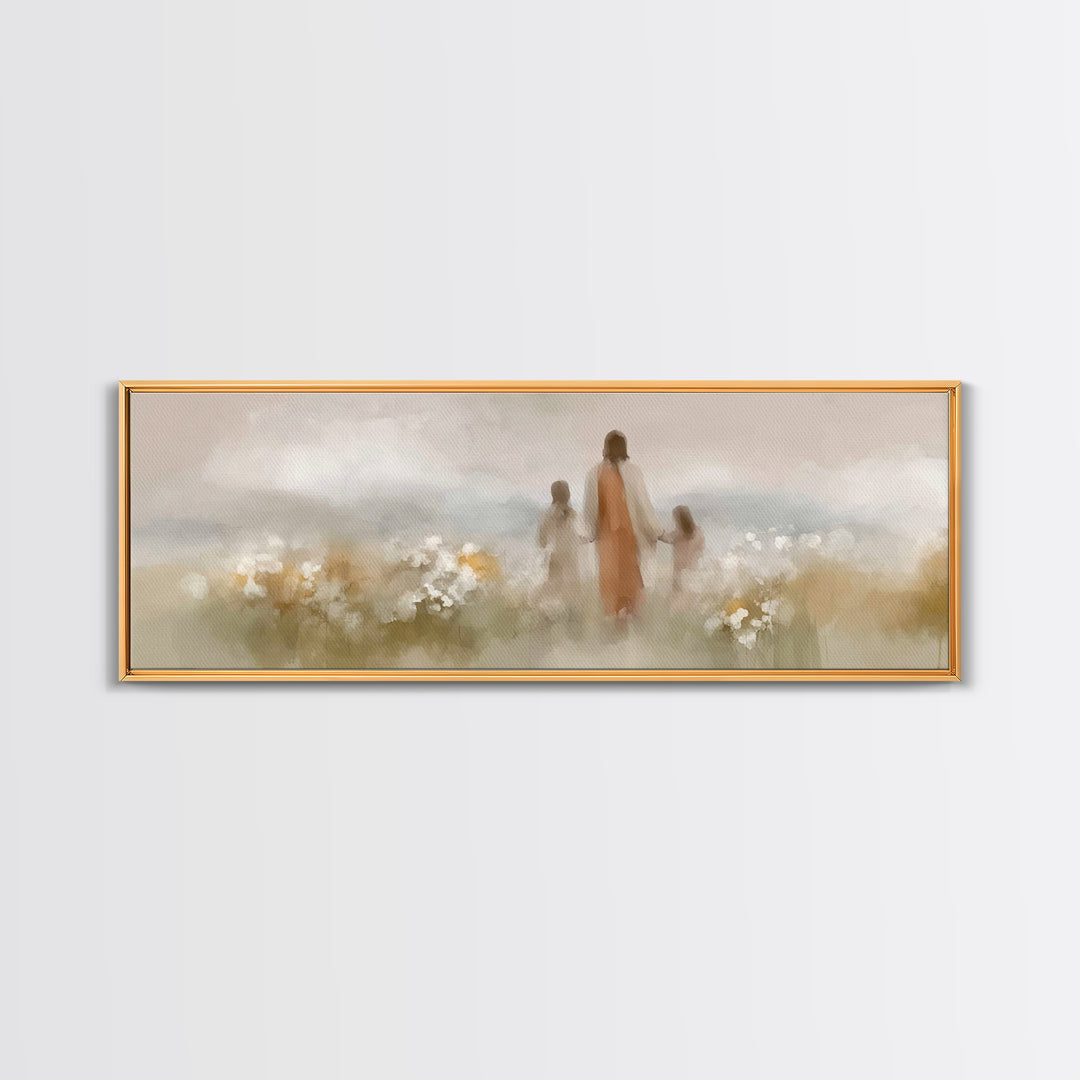 Soft Morning Bloom – Framed Canvas Print – Panoramic Art – Christian Art Canvas – Jesus Painting – Christian Wall Art