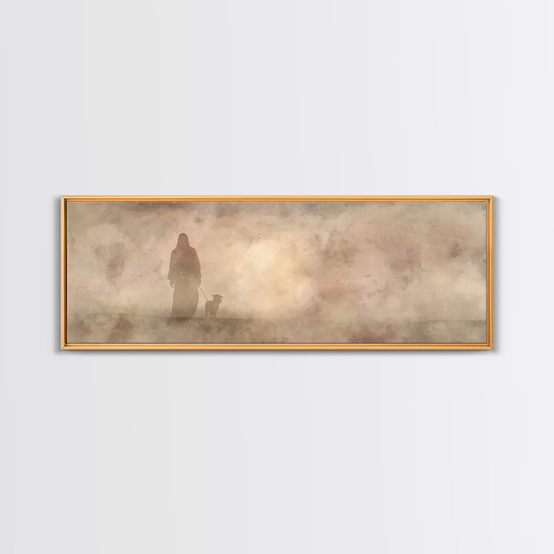 Shepherd’s Path, Framed Canvas Print, Panoramic Frame, Christian Wall Art, Christian Art Canvas, Jesus Painting, Christian Decor, Christmas