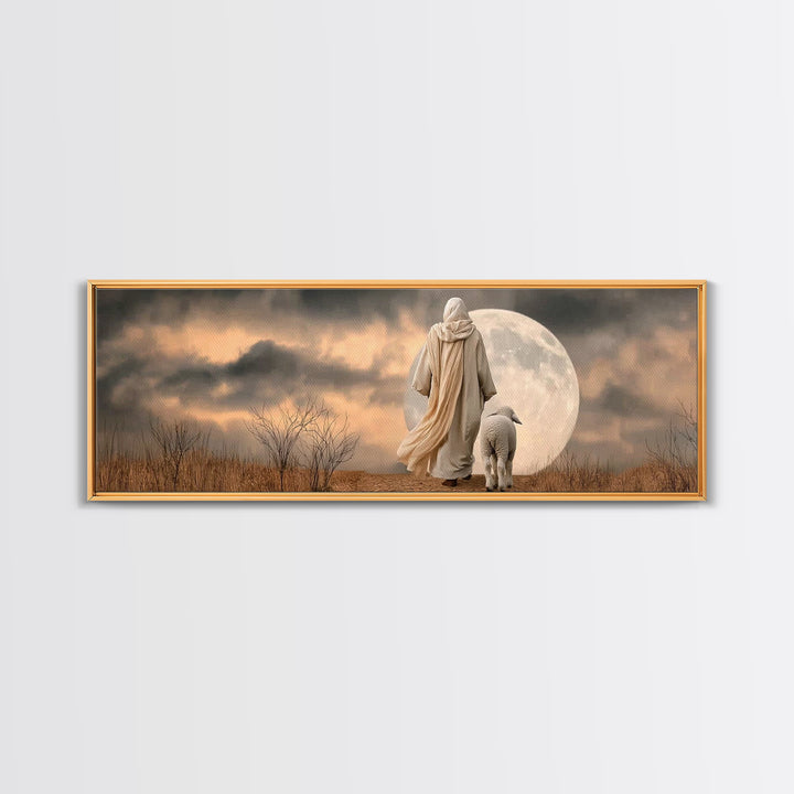 Graceful Journey – Framed Canvas Print – Panoramic Art – Christian Wall Art – Christian Art Canvas – Jesus Painting – Christian Christmas A