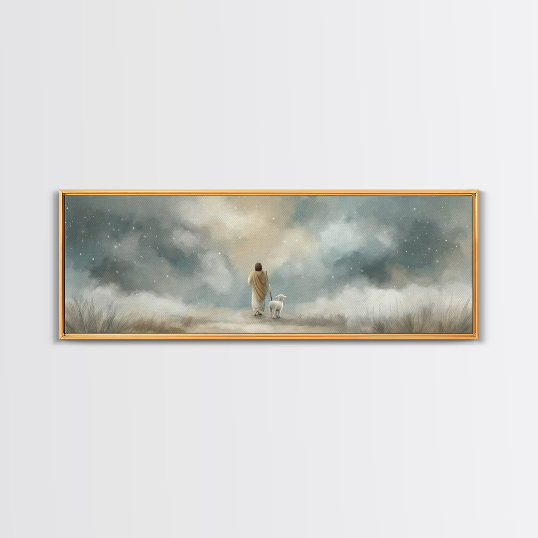 Stars of Mercy | Framed Canvas Print | Panoramic Wall Art | Christian Art Canvas | Christian Wall Art | Jesus Painting | Christian Christma