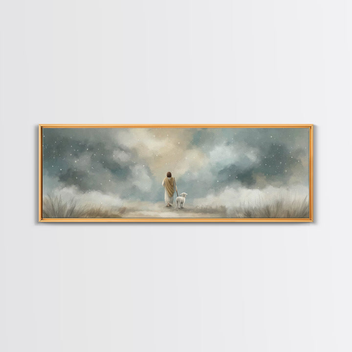 Stars of Mercy | Framed Canvas Print | Panoramic Wall Art | Christian Art Canvas | Christian Wall Art | Jesus Painting | Christian Christma