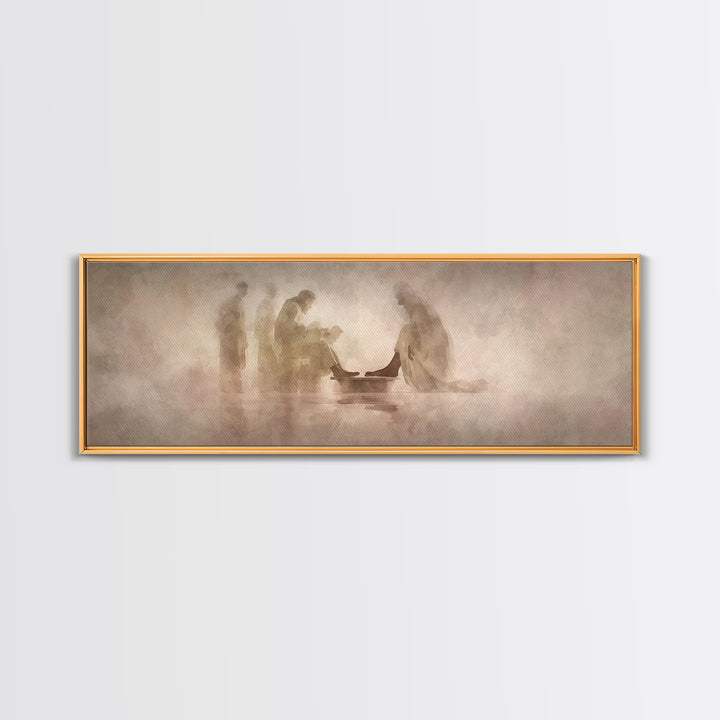 Humble Servant Hands – Framed Canvas Print – Panoramic Painting – Christian Wall Art – Christian Art Canvas – Jesus Painting – Christian Ar