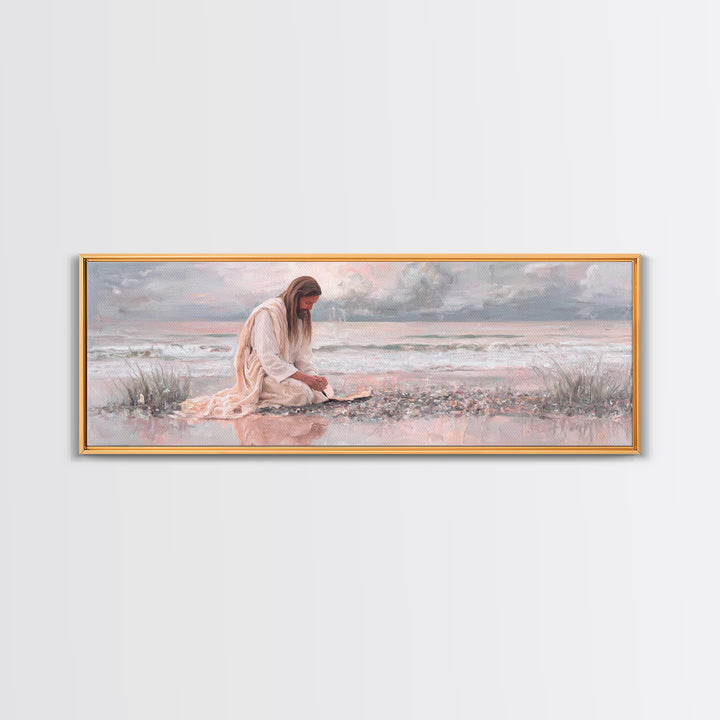 Shadows Of Hope - Framed Canvas Print - Christian Art Print - Panoramic Painting - Christian Wall Art - Jesus Painting - Christmas Art