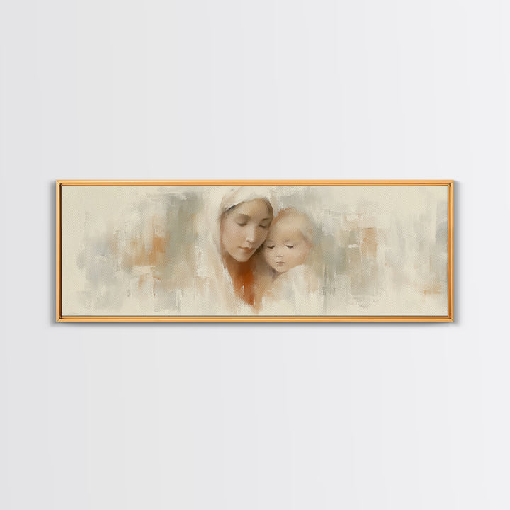Blessed Dawn Stillness | Framed Canvas Print | Panoramic Art | Jesus Painting | Christian Art Canvas | Christian Wall Art | Christmas Art