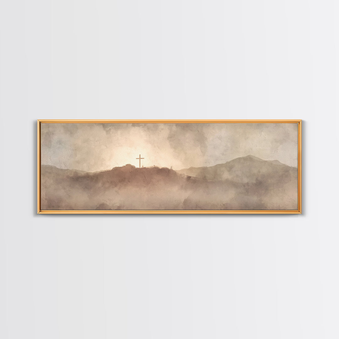 Valley Of Redemption – Framed Canvas Print – Panoramic Print – Christian Wall Art – Christian Art Canvas – Subtle Christian Art – Christian