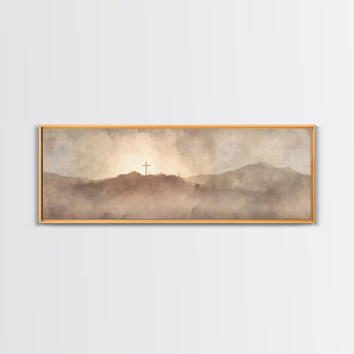 Valley Of Redemption – Framed Canvas Print – Panoramic Print – Christian Wall Art – Christian Art Canvas – Subtle Christian Art – Christian