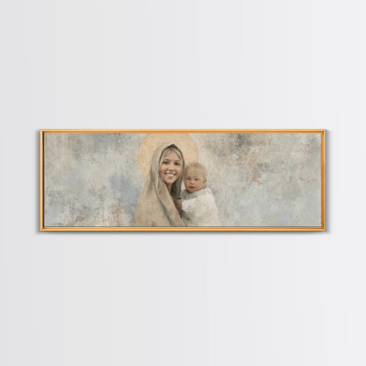 Radiant Holy Grace – Framed Canvas Print – Panoramic Art – Christian Wall Art – Jesus Painting – Christian Art Canvas – Christmas Art