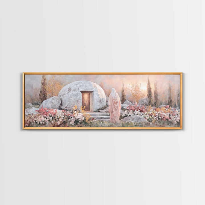 Eternal Morning Peace | Framed Canvas Print | Extra Wide Art | Christian Paintings | Christian Art Gift | Christian Wall Art | Christmas Ca