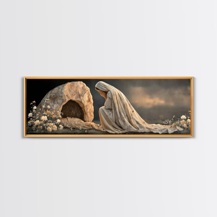 Tears of Devotion | Framed Canvas Print | Panoramic Frame | Christian Wall Art | Christian Art Painting | Jesus Art Print | Christian Chris