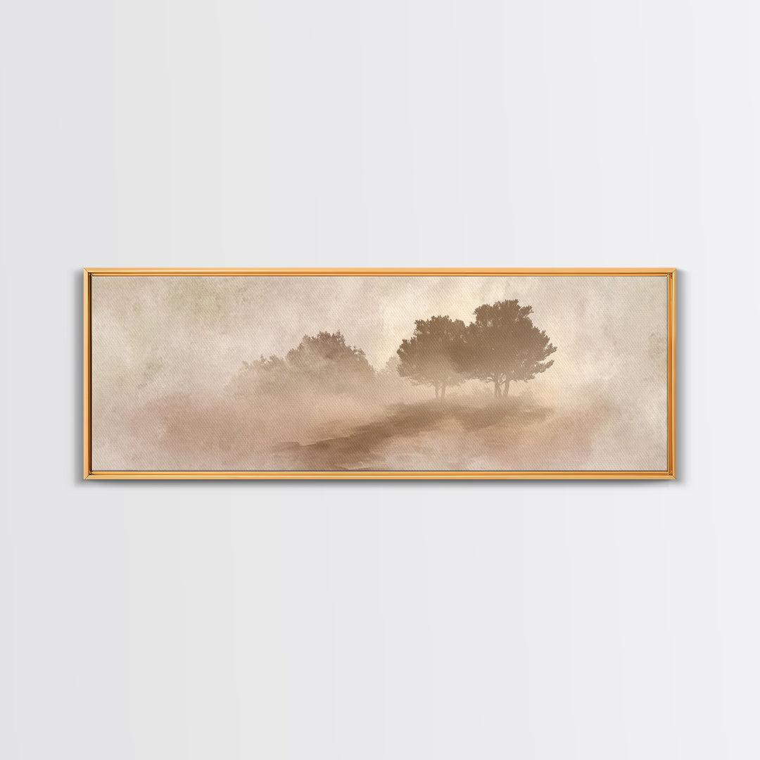 Misty Path Hope, Framed Canvas Print, Panoramic Print, Christian Art Painting, Subtle Christian Art, Modern Christian Art, Christian Gift I