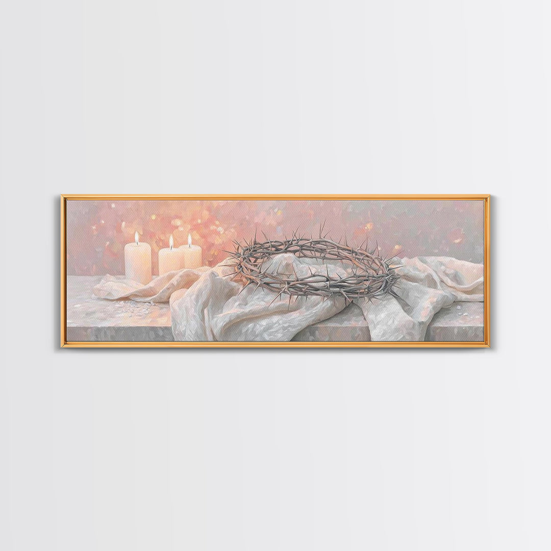 Crown Of Salvation | Framed Canvas Print | Panoramic Art | Christian Art Canvas | Christian Wall Art | Christian Art Print | Christian Gift