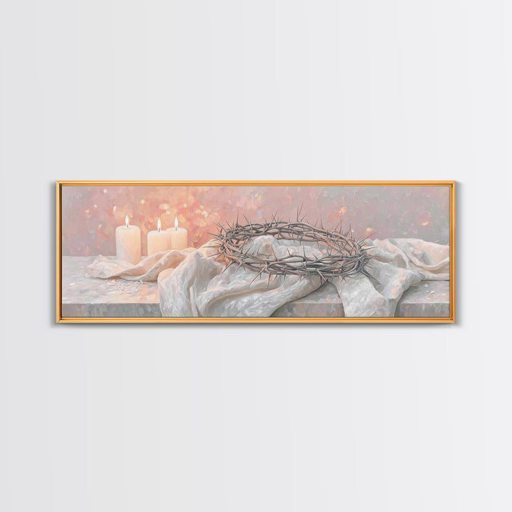 Crown Of Salvation | Framed Canvas Print | Panoramic Art | Christian Art Canvas | Christian Wall Art | Christian Art Print | Christian Gift