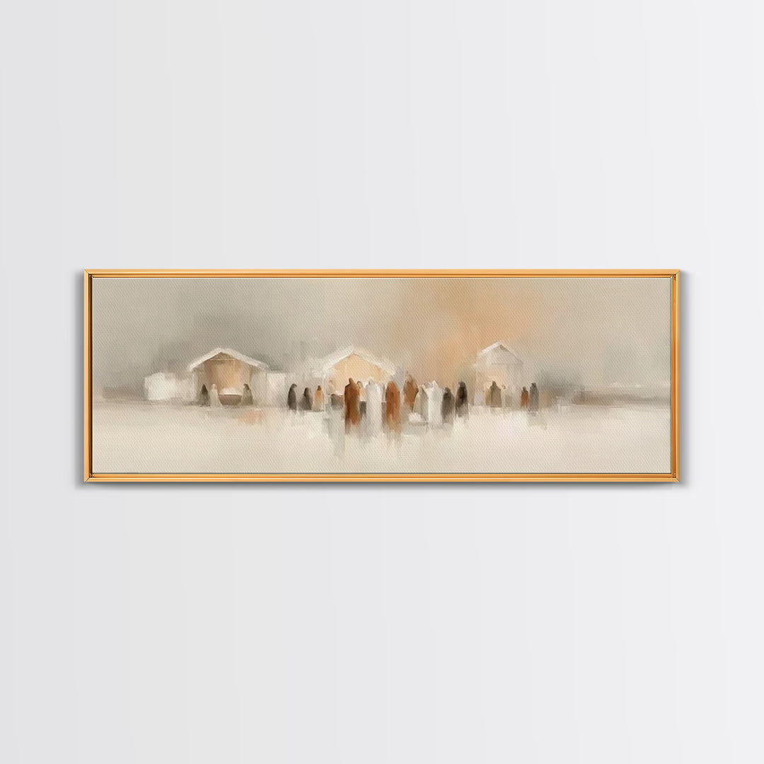 Winter Hushed Trees | Framed Canvas Print | Panoramic Painting | Christian Wall Art | Minimalist Christian Art | Christian Art Canvas | Chr