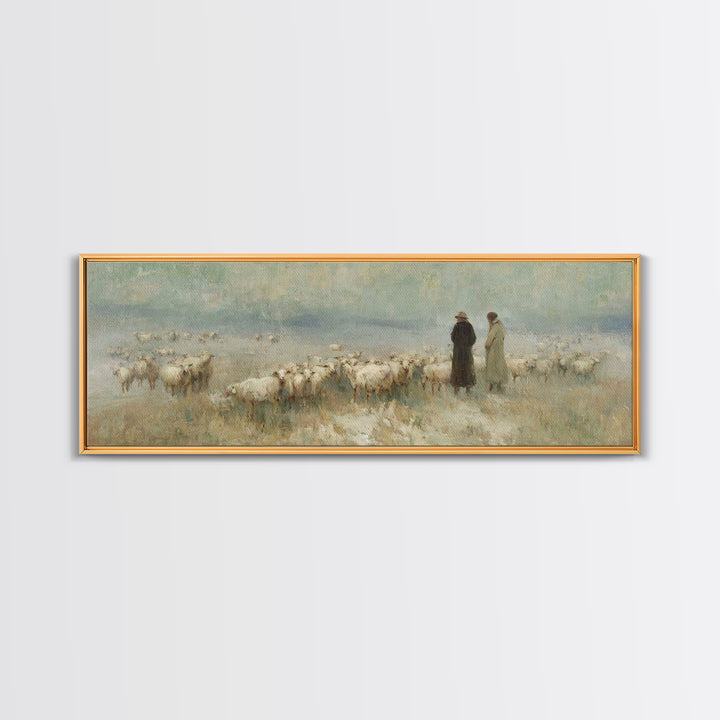 Morning Star Path | Framed Canvas Print | Christian Art | Panoramic Painting | Christmas Art | Jesus Painting | Christian Wall Art
