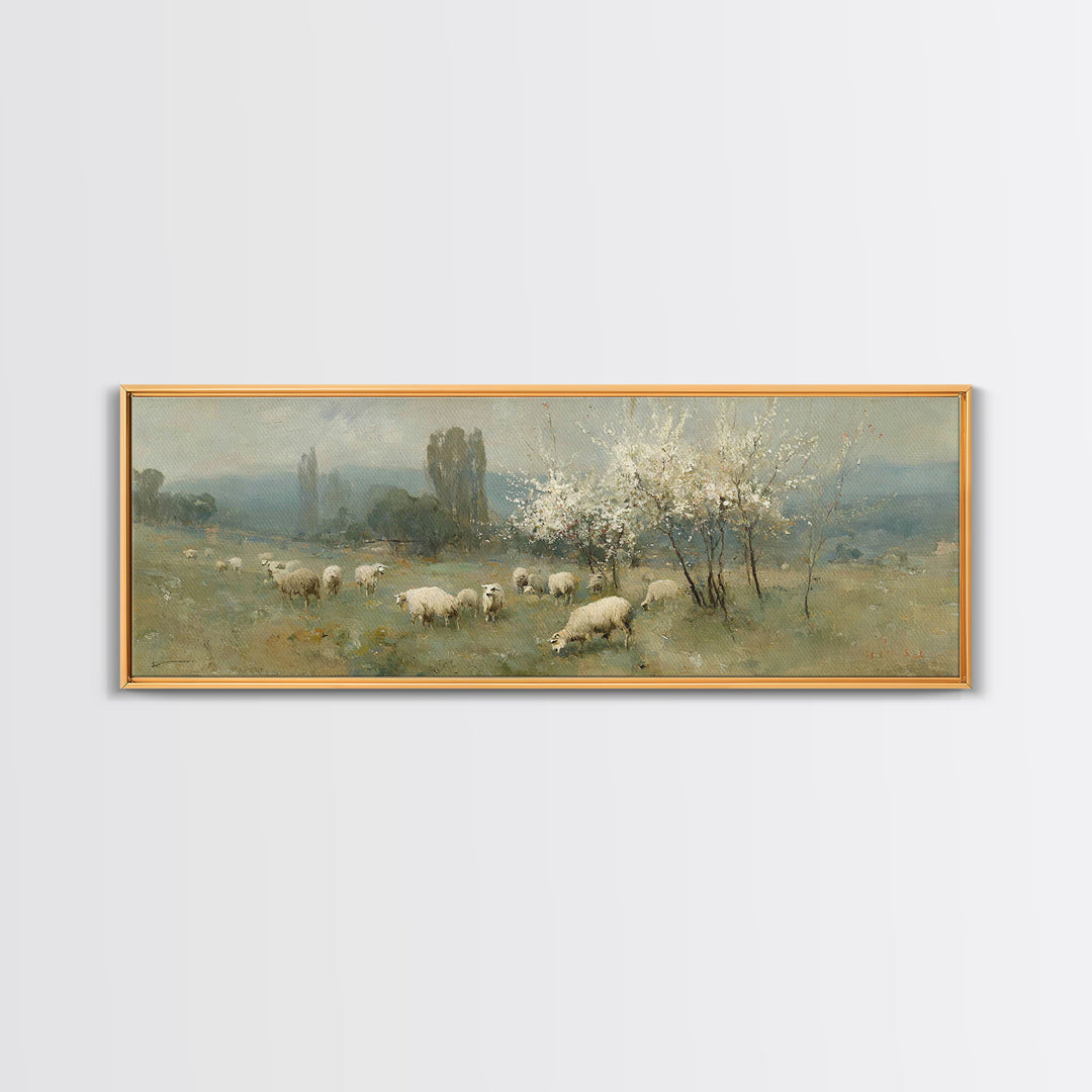 Heavenly Orchard | Framed Canvas Print | Christian Art Canvas | Christian Wall Art | Panoramic Wall Art | Jesus Painting | Christmas Art