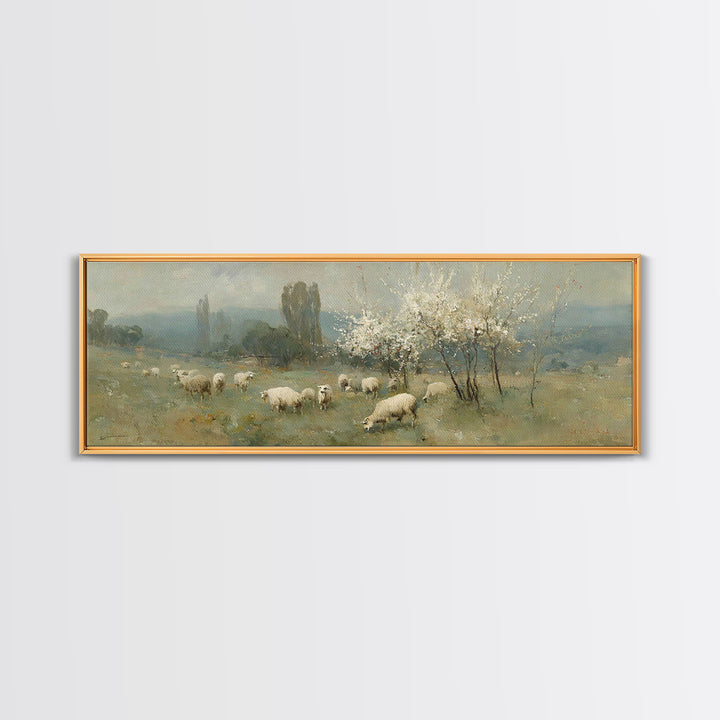 Heavenly Orchard | Framed Canvas Print | Christian Art Canvas | Christian Wall Art | Panoramic Wall Art | Jesus Painting | Christmas Art