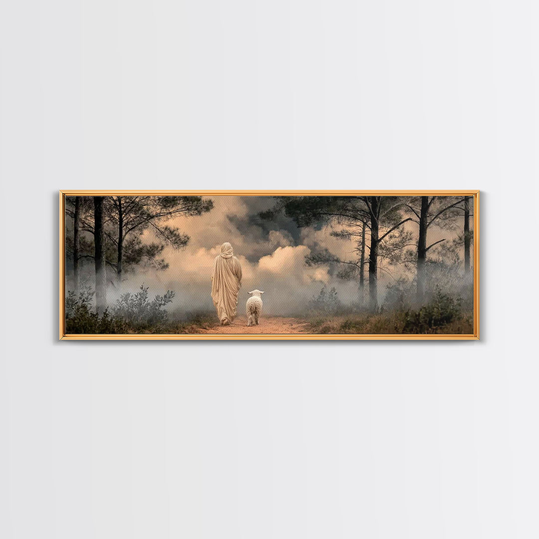 Clouds Of Promise – Framed Canvas Print – Panoramic Wall Art – Christian Art Canvas – Jesus Painting – Christian Christmas Art – Christian
